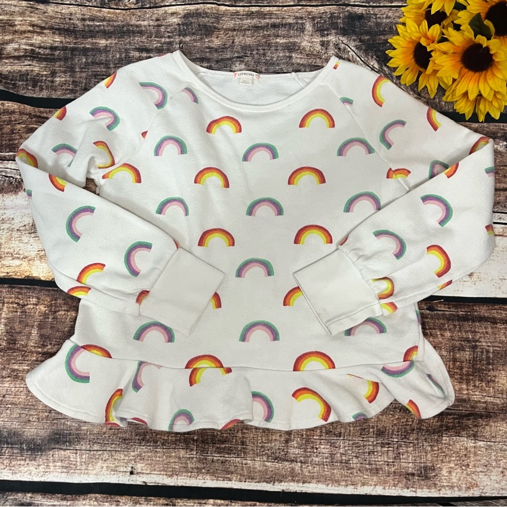 Girls rainbow sweatshirt by CrewCuts is in excellent condition. Size 10